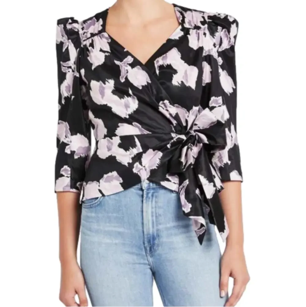 Rebecca Taylor - Ikat Long Sleeve Bow Top